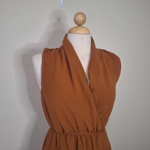 Aritzia Wilfred Sibene Dress Dark Burnt Orange SZ S - Picture 3 of 8